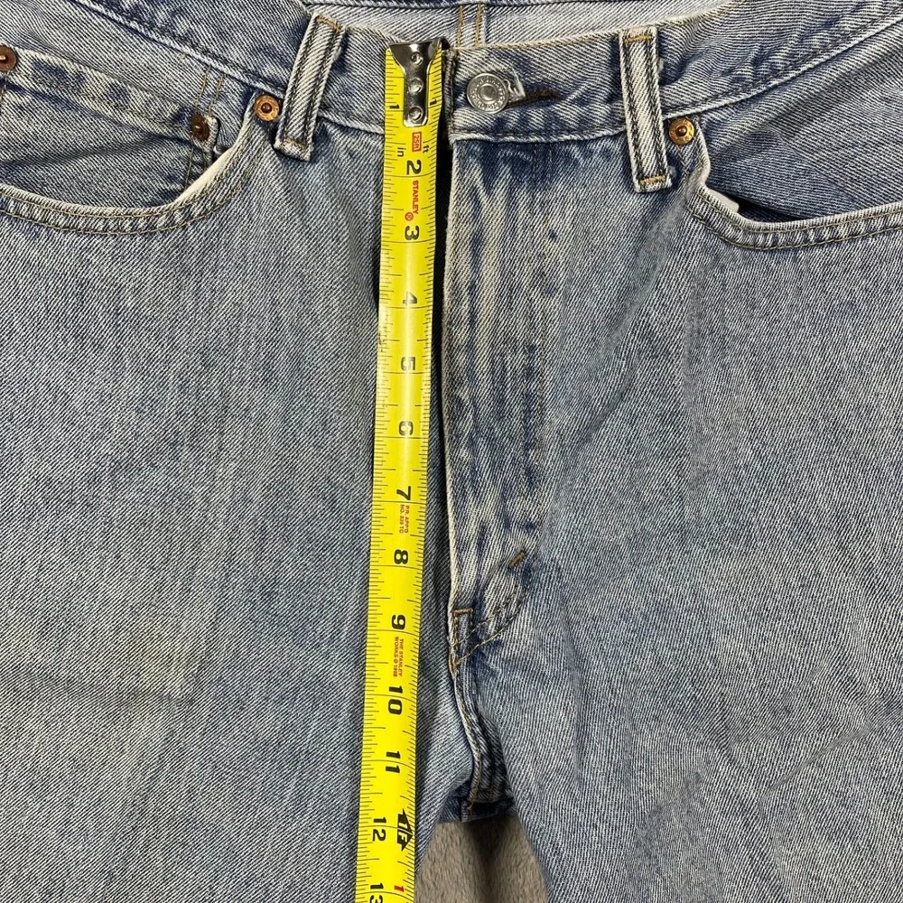 Levi's 505 Jeans‎ Mens 34(32)x36(34) Light Wash Blue Straight Leg Regular Fit